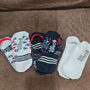 Columbia Women's No-Show Socks - White, Navy, Red